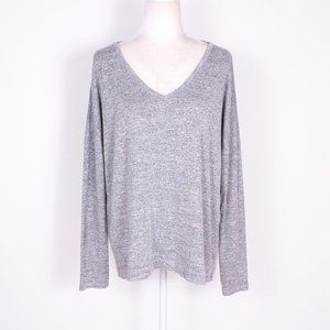 Rag & Bone Gray Lightweight Knit Stretch Long Sleeve Sweater Top Women's SZ L